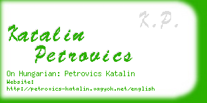 katalin petrovics business card